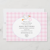 Invitation Animaux de l'Arche de Noé Gingham Rose (Dos)