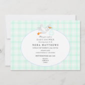 Invitation Animaux de l'Arche de Noé Gingham Vert Menthe (Dos)