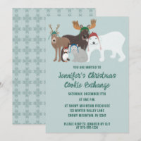 Animaux de l'Arctique à la fête de Noël Casquette