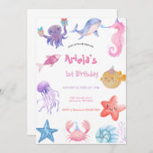 Invitation Animaux de l'océan sous la mer  (Devant / Derrière)