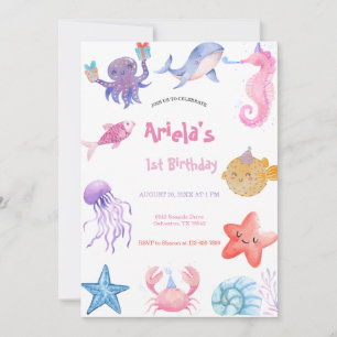 Invitation Animaux de l'océan sous la mer 