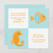Invitation Animaux de mer Anniversaire (Devant / Derrière)