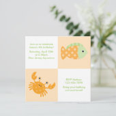 Invitation Animaux de mer mignons Eté et plage Anniversaire (Debout devant)