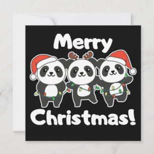 Invitation Animaux de Noël Panda Pandas Joyeux Noël Invitatio