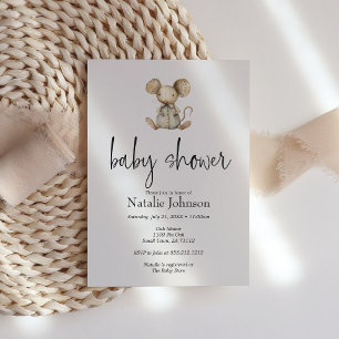 Invitation Animaux de nurserie en peluche vintage pour Baby S
