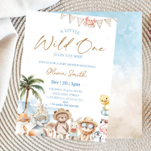 Invitation Animaux de plage Baby shower d'été