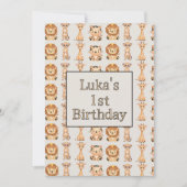 Invitation Animaux de Safari Bébés Mignons (Devant)