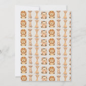 Invitation Animaux de Safari Bébés Mignons (Dos)