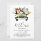 Invitation Animaux de safari pour bébé, Garçon ou Fille (Devant)