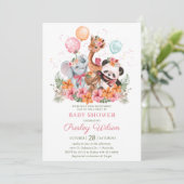 Invitation Animaux de safari pour filles (Debout devant)