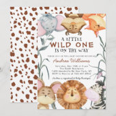 Invitation Animaux de Safari Sauvage Mignons Jungle (Devant / Derrière)