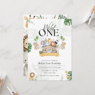 Invitation Animaux de Safari Wild One pour le premier anniver