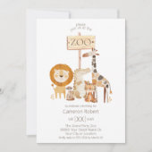 Invitation Animaux de zoo bébé mignons (Devant)