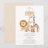 Invitation Animaux de zoo bébé mignons (Devant / Derrière)