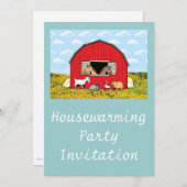 Invitation Animaux d'élevage de la Fête du réchauffement des (Devant / Derrière)