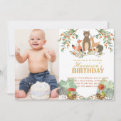 Invitation Animaux des bois Anniversaire (Devant)