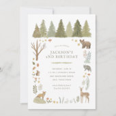 Invitation Animaux des bois Anniversaire (Devant)