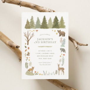 Invitation Animaux des bois Anniversaire