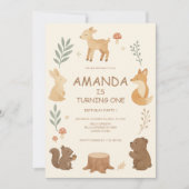 Invitation Animaux des bois Anniversaire (Devant)