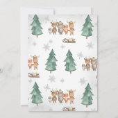 Invitation Animaux des bois Anniversaire de l'hiver (Dos)