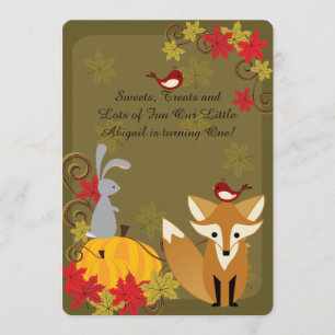 Invitation Animaux des bois Automne 1er anniversaire Invitati
