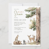 Invitation Animaux des bois | Baby shower All In One Couples (Devant)