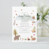 Invitation Animaux des bois Baby shower d'automne d'automne (Debout devant)