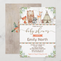 Animaux des bois Baby shower Forêt amis