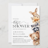 Invitation Animaux des bois Baby shower moderne (Devant)