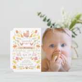 Invitation Animaux des bois Feuillage d'automne Photo 1er ann (Debout devant)