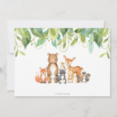Invitation Animaux des bois Forêt d'anniversaire (Dos)