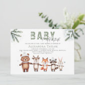 Invitation Animaux des bois Froid à l'extérieur du Baby showe (Debout devant)