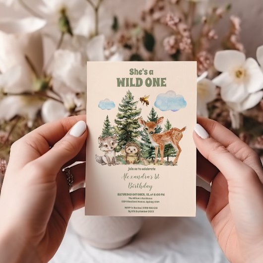 Invitation Animaux des bois Il est un sauvage 1er anniversair