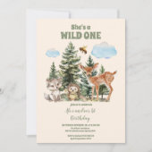 Invitation Animaux des bois Il est un sauvage 1er anniversair (Devant)