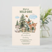 Invitation Animaux des bois Il est un sauvage 1er anniversair (Debout devant)
