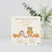 Invitation Animaux des bois L'anniversaire de l'automne (Debout devant)