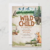 Invitation Animaux des bois, quel que soit l'âge anniversaire (Devant)