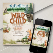 Invitation Animaux des bois, quel que soit l'âge anniversaire