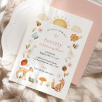 Animaux des bois rose Anniversaire