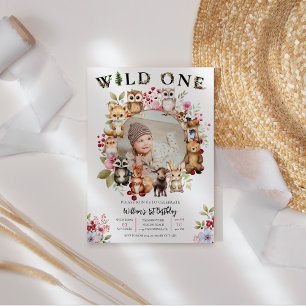 Invitation Animaux des bois Un sauvage, 1er anniversaire avec