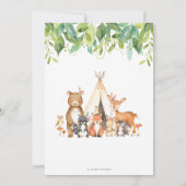 Invitation Animaux des forêts tribales 1er anniversaire de ve (Dos)