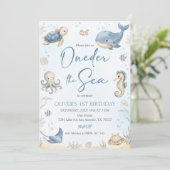 Invitation Animaux des Océans Sous la Mer (Debout devant)