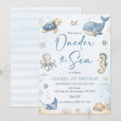 Invitation Animaux des Océans Sous la Mer (Devant / Derrière)