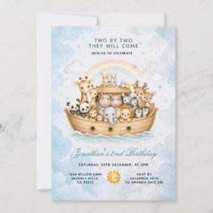 Invitation Animaux Deux Par Deux Fête de l'Arche de Noé