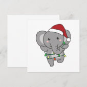 Invitation Animaux d'hiver Noël Éléphants Éléphant (Devant / Derrière)