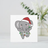 Invitation Animaux d'hiver Noël Éléphants Éléphant (Debout devant)