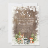 Invitation Animaux d'hiver rustiques Baby shower de garçon de (Devant)