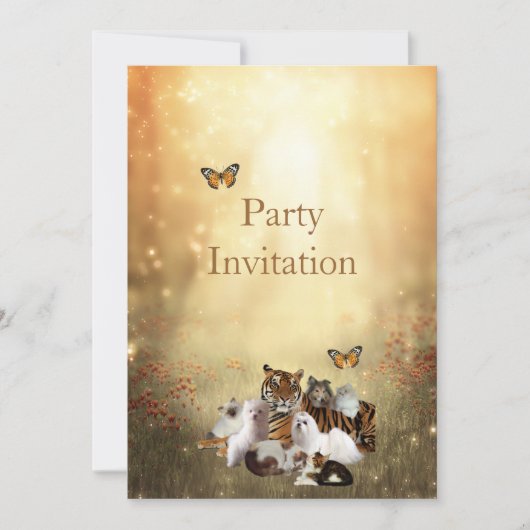 Invitation Animaux d'invitation au parc (Devant)