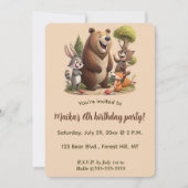 Invitation Animaux édifiables d'anniversaire de la forêt (Devant)