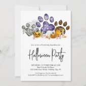 Invitation Animaux Empreintes de pattes Citrouille chien anim (Devant)